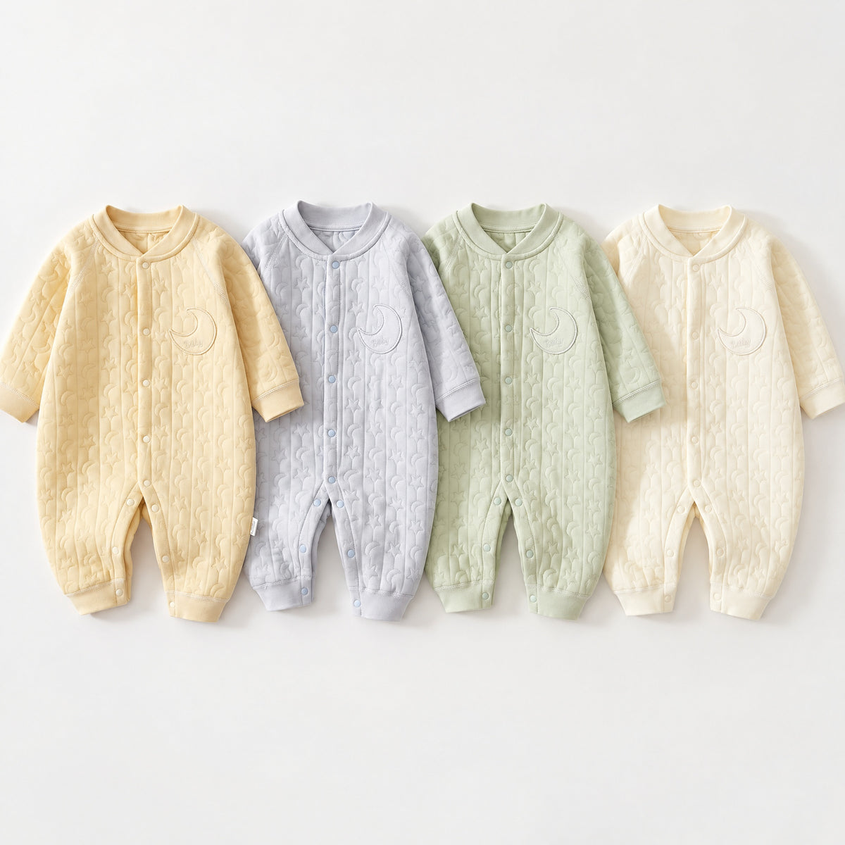 Unisex Solid‑Color Long‑Sleeve Baby Onesie, 100% Cotton Warm Newborn Romper, Indoor Outdoor Daily Wear for 0‑2 Years Old