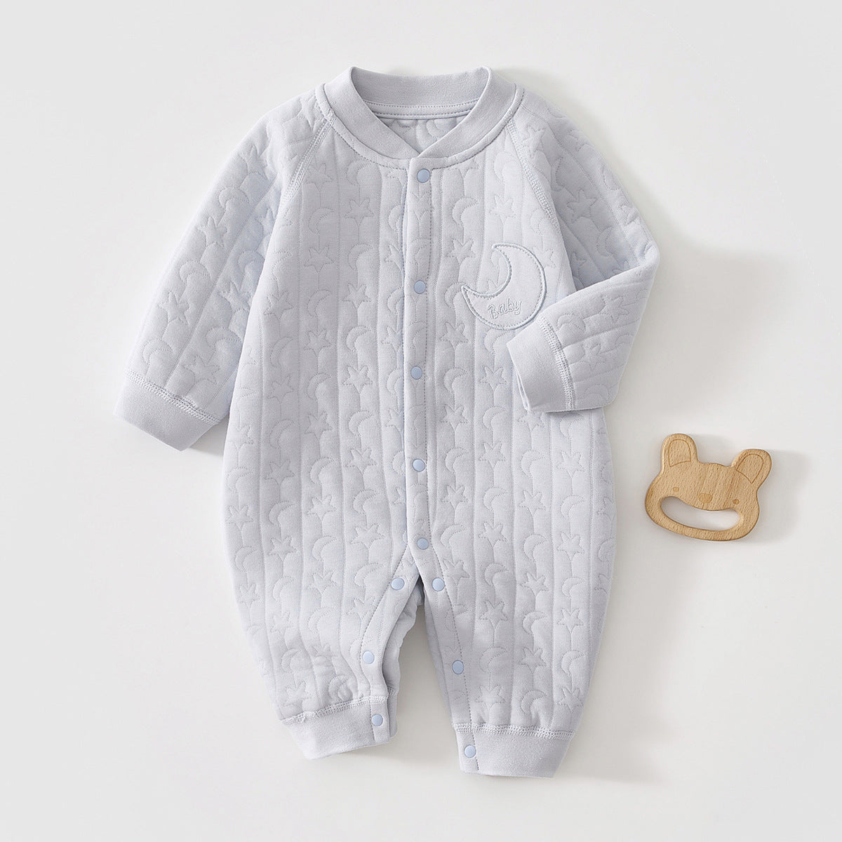 Unisex Solid‑Color Long‑Sleeve Baby Onesie, 100% Cotton Warm Newborn Romper, Indoor Outdoor Daily Wear for 0‑2 Years Old