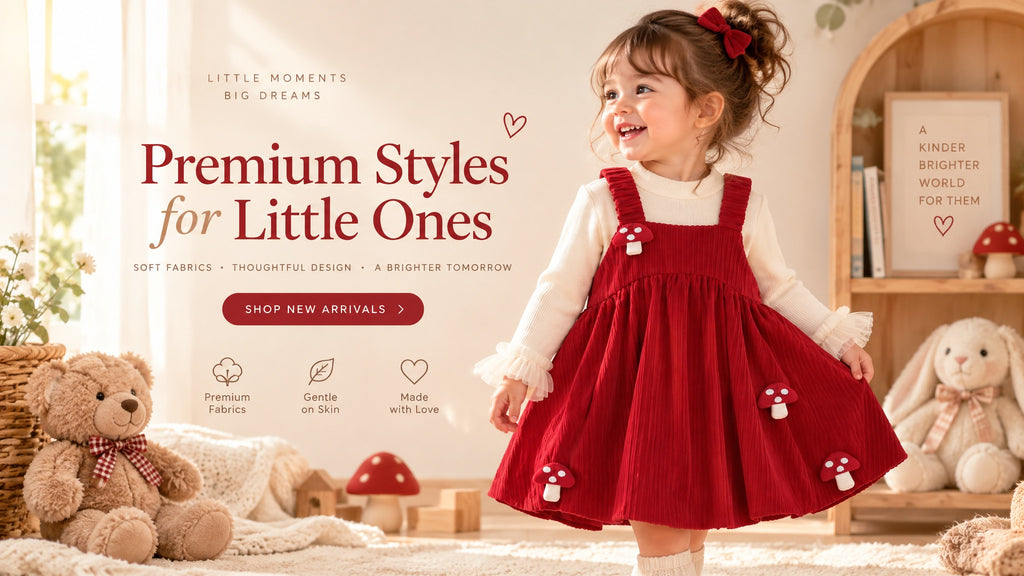2-Piece Set Baby Girl Autumn Winter Round Neck Long Sleeve Dress with Mushroom Pattern, Cute Sweet Warm Outfit for Infant Toddlers, Daily & Outdoor Casual Wear, 0-3T
