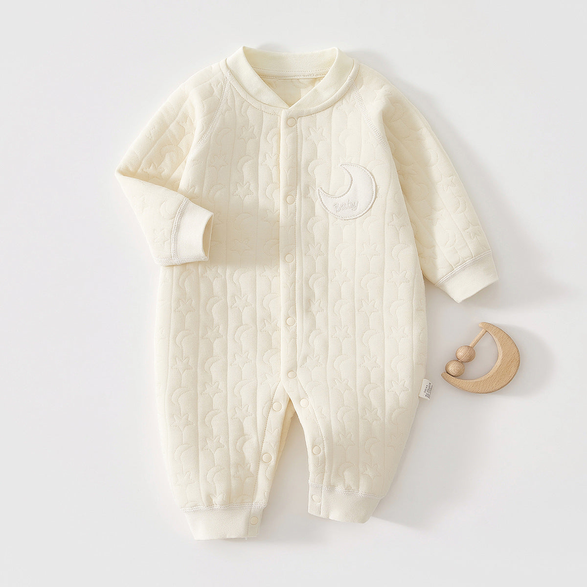 Unisex Solid‑Color Long‑Sleeve Baby Onesie, 100% Cotton Warm Newborn Romper, Indoor Outdoor Daily Wear for 0‑2 Years Old